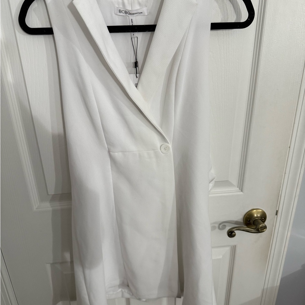 White Blazer Vest dress